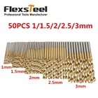 50 шт потребительских упаковок для микро прецизионное спиральное сверло комплект 11.522.53mm HSS Титан покрытием Бурения Набор инструментов для деревообработки, металлическое ювелирное изделие