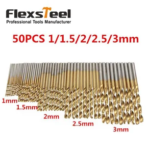 50 шт потребительских упаковок для микро прецизионное спиральное сверло комплект 11.522.53mm HSS Титан покрытием Бурения Набор инструментов для деревообработки, металлическое ювелирное изделие
