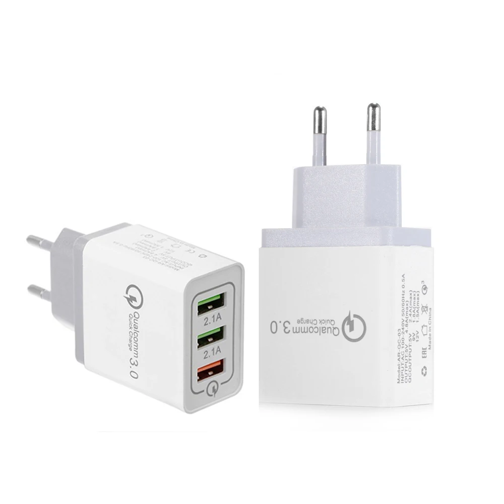 Портативное Сетевое зарядное устройство с 3 USB-портами 18 Вт | Мобильные телефоны и