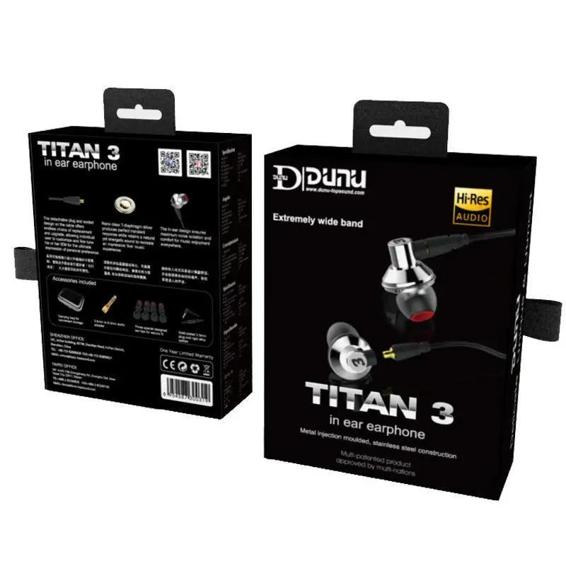 DUNU TITAN 3 HiFi внутренний наушник с титановой диафрагмой, динамические наушники Fidelity с разъемом MMCX TITAN3 TITAN-3