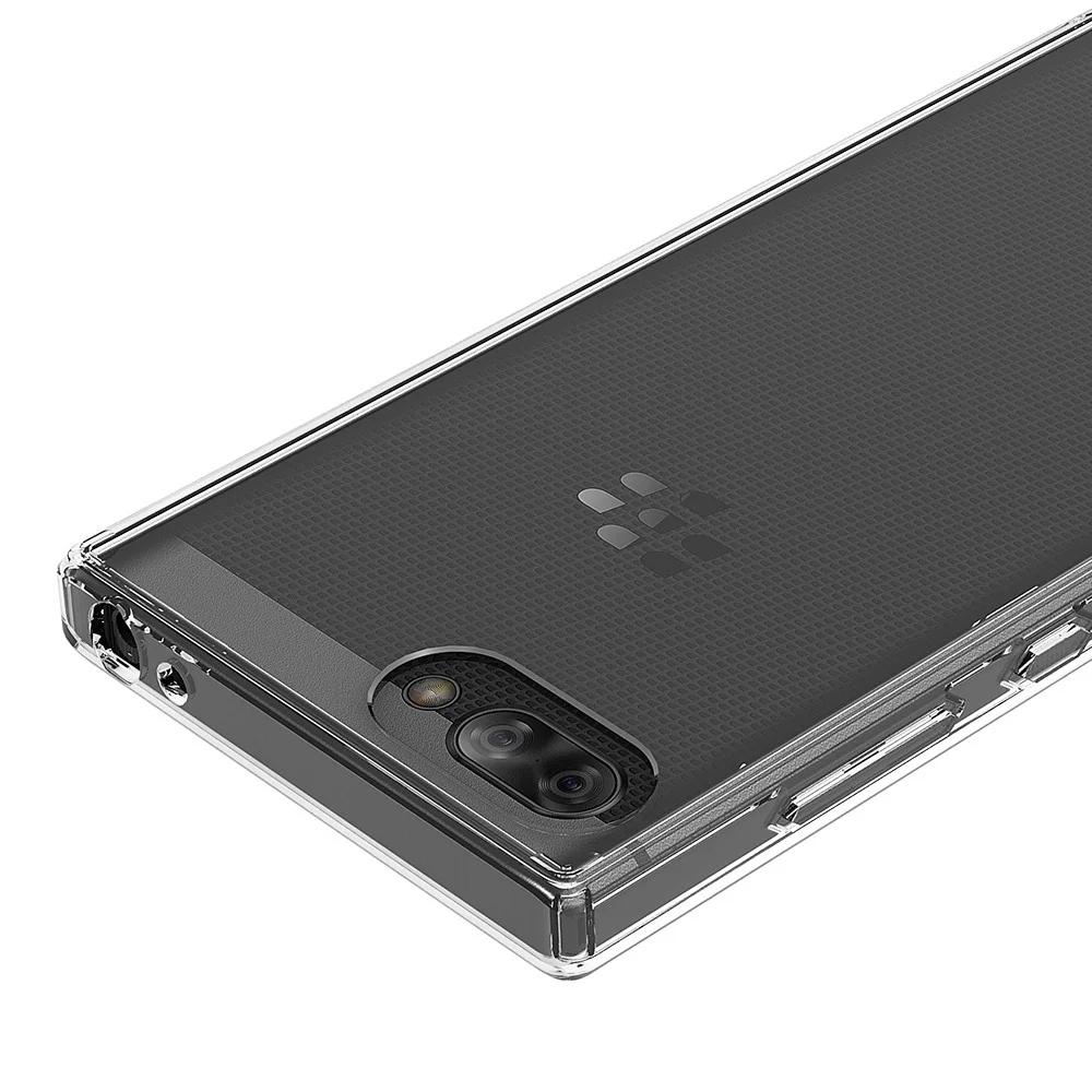 Тонкий прозрачный жесткий чехол для BlackBerry KEY2 бампер из ТПУ противоударный с