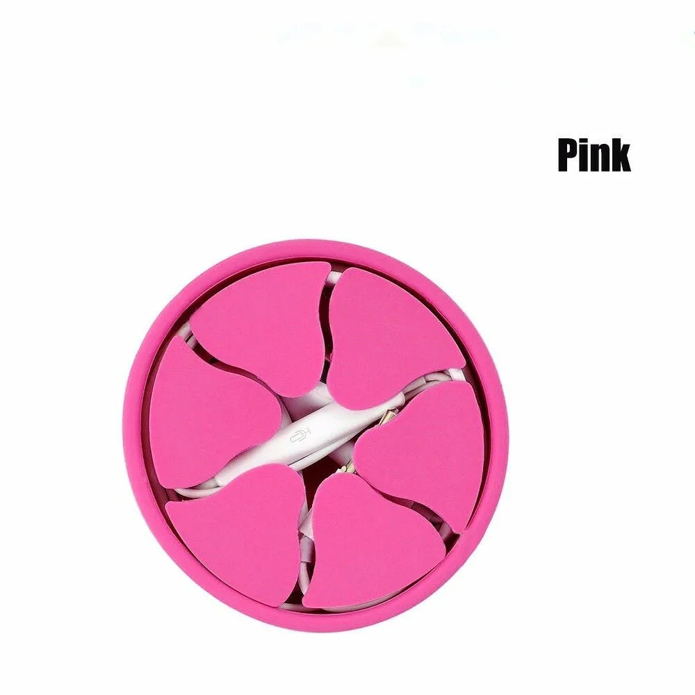 pink Силиконовый мини-держатель для наушников, Жесткий Чехол для переноски, растягивающийся держатель для наушников, органайзер для хранения проводов - Цвет: pink
