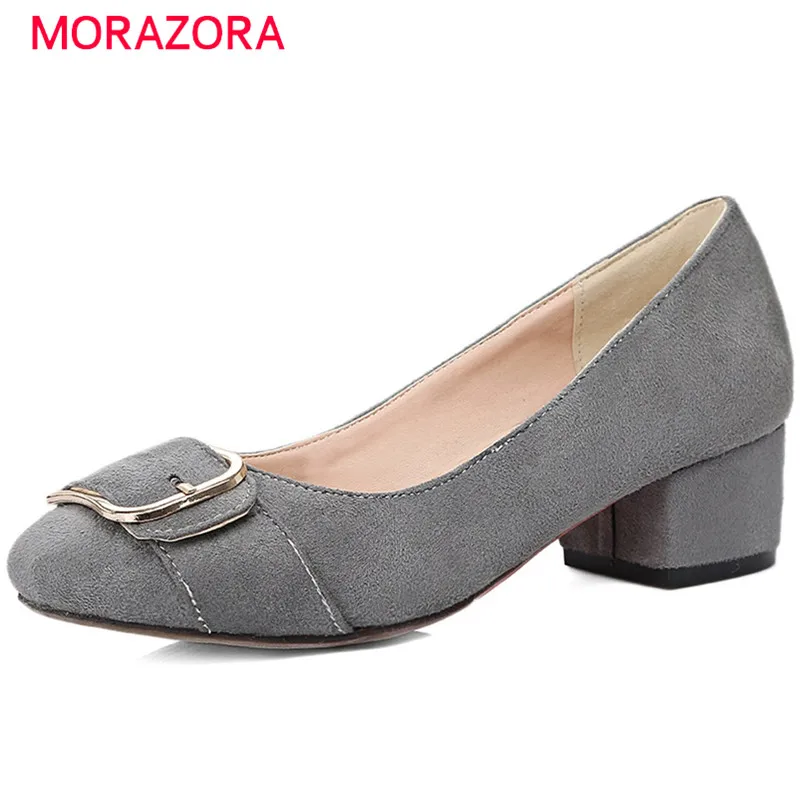 Женские офисные туфли лодочки MORAZORA черные однотонные из искусственной кожи и