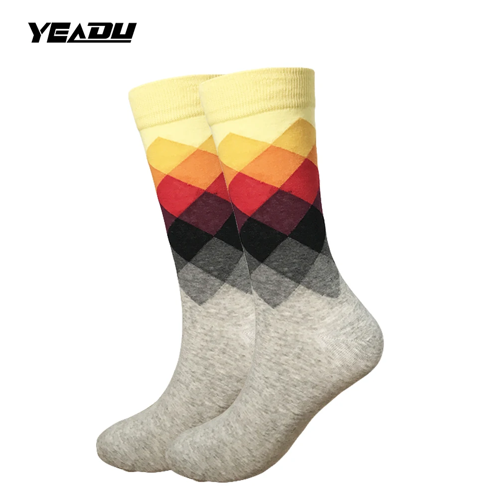 Yeadu днем смешной носок Бизнес градиент Цвет Для Мужчин's Носки для девочек