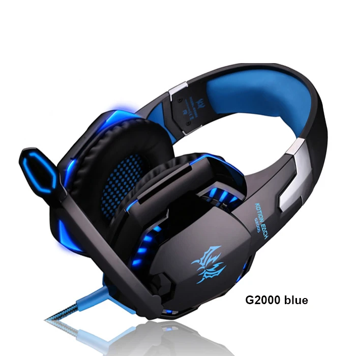 G2000 blue KOTION EACH G2000 G9000 игровые гарнитуры Игровые наушники гарнитура стерео наушники с микрофоном для ПК геймера в розничной упаковке - Цвет: G2000 blue