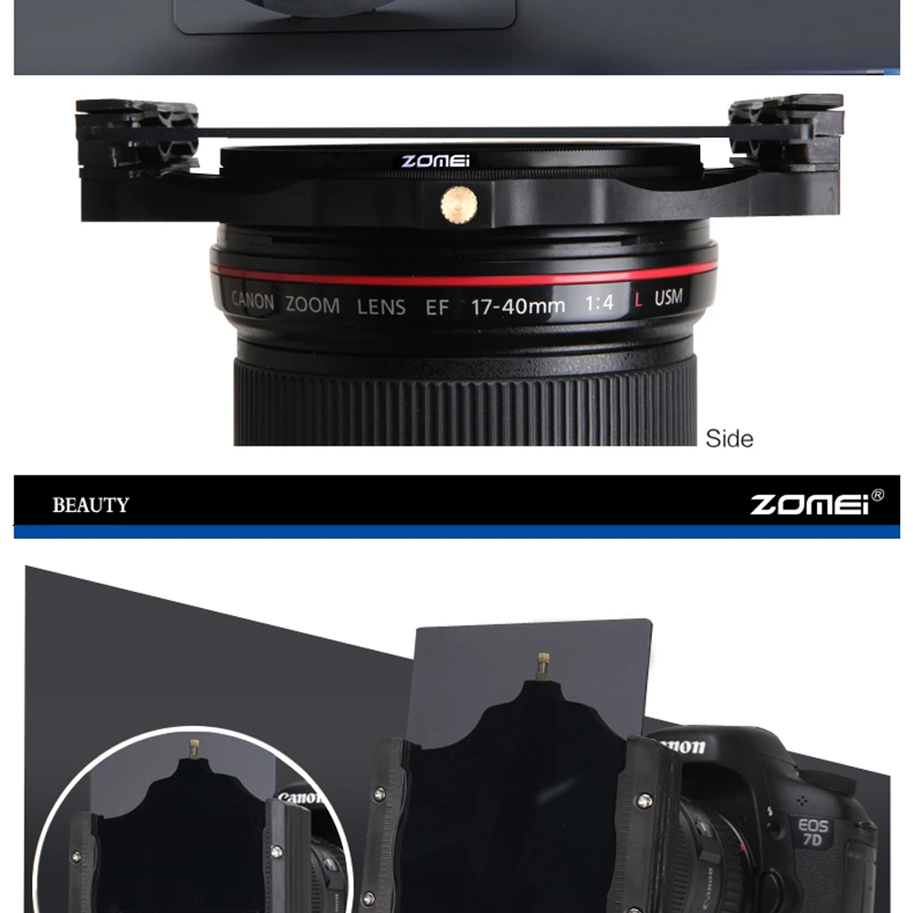 ZOMEI Multifunctional filter holder and 67/72/77/82/86mm adapter ring can used with round for Cokin Z Lee 100mm | Электроника