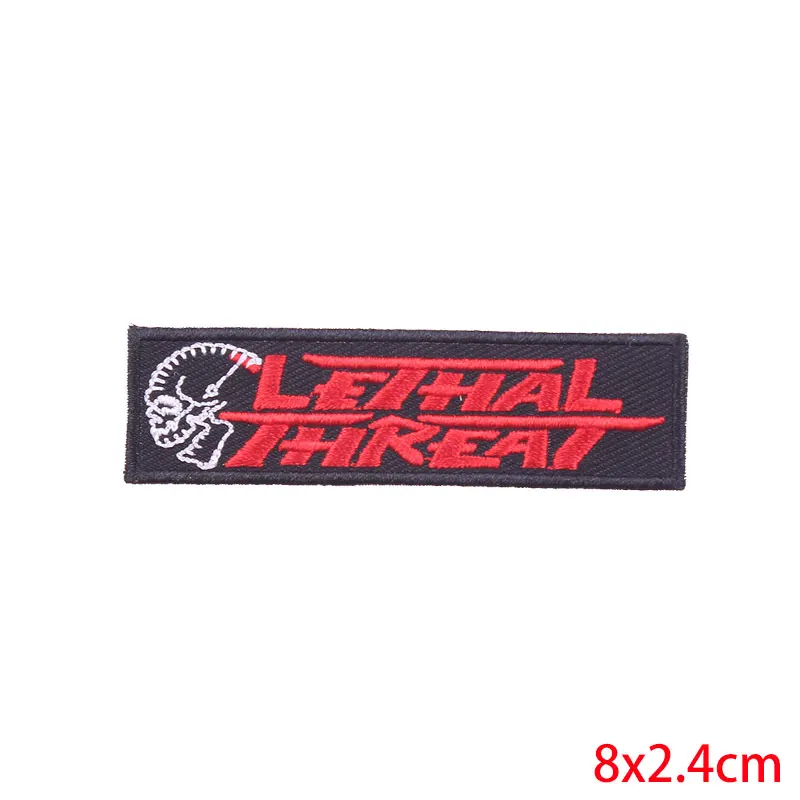F-PE4291CT Punk Biker Patch Iron on Patches On Clothes Embroidered Letter Patches For Clothing Star Wars Patches Accessories Badges F - Цвет: F-PE4291CT