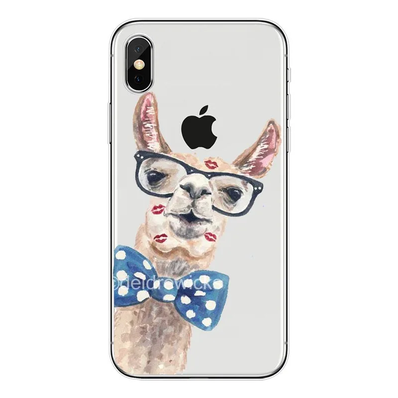 Прекрасный лама ламы альпаки Мягкий ТПУ мобильный телефон чехлы для iphone X XS XR MAX 12