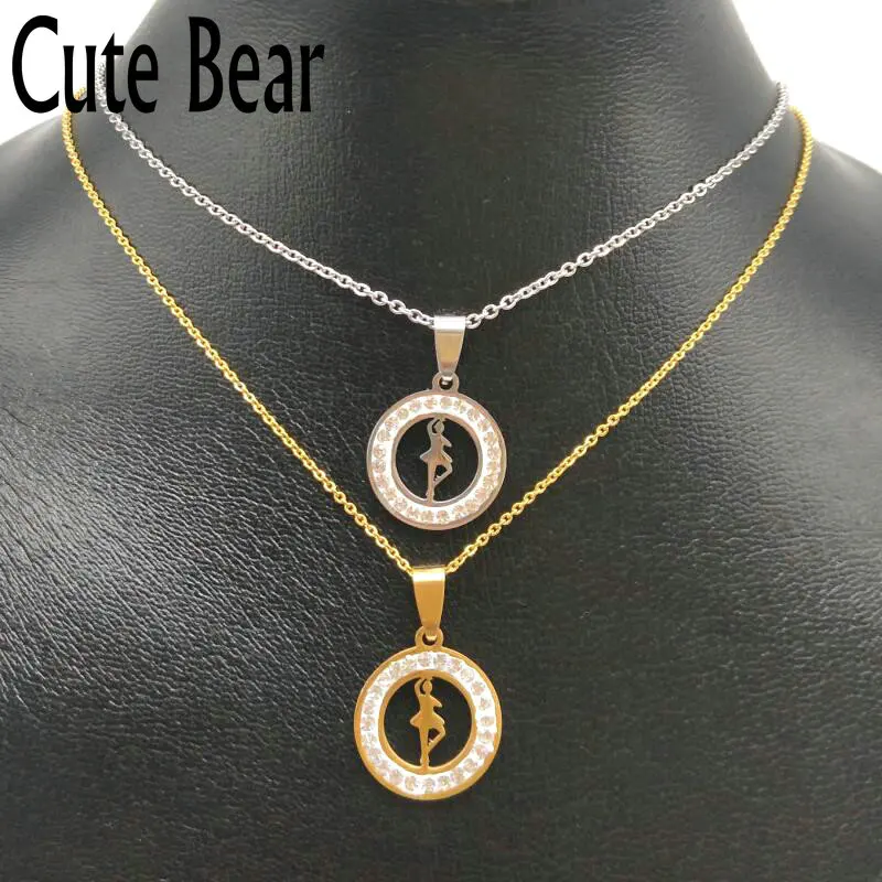 Ожерелье из нержавеющей стали с изображением милого медведя|brand jewelry|jewelry brandjewelry