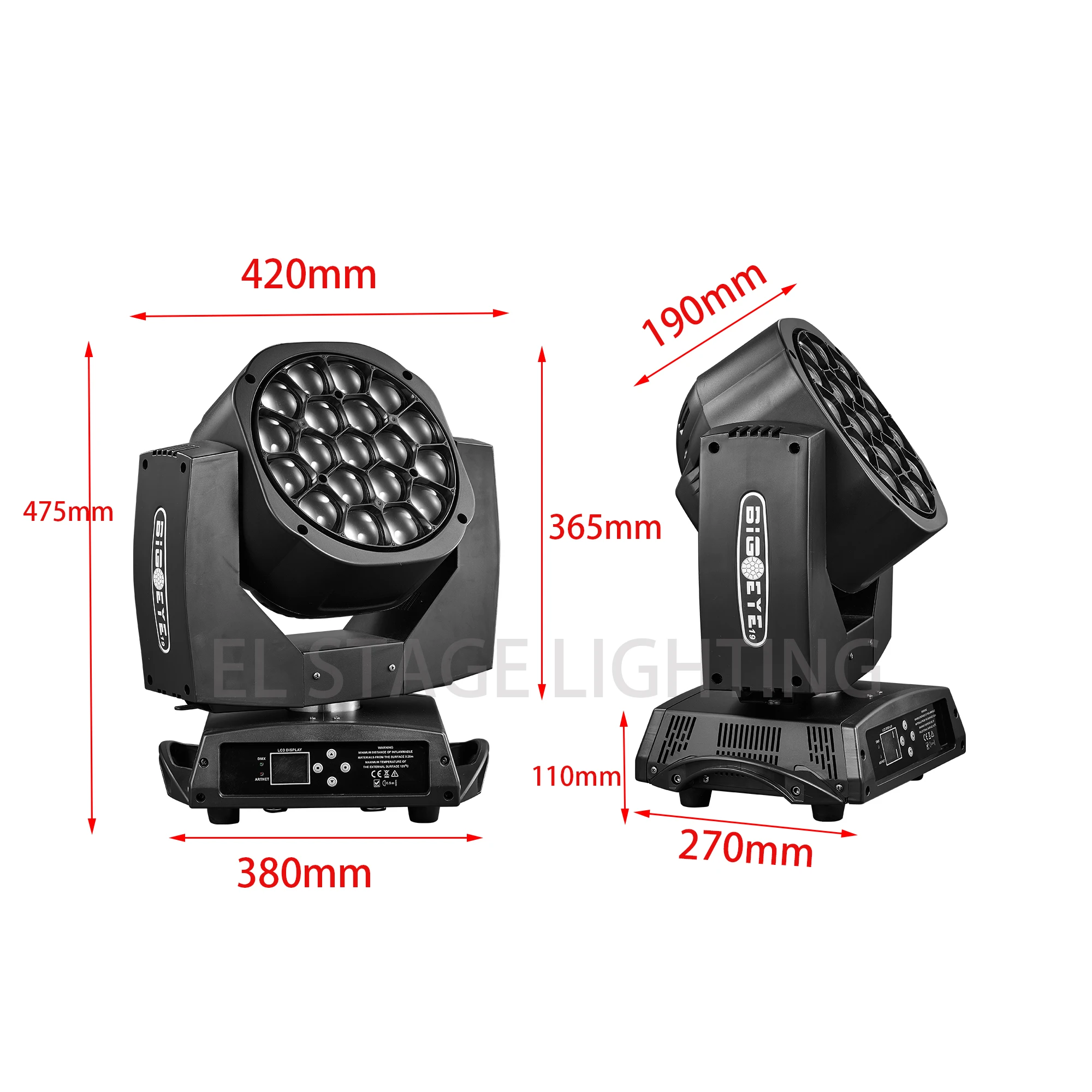 SKYART 19x15W K10 Big Bee Eye Led Moving Head Dj Stage Lights Zoom Function | Освещение