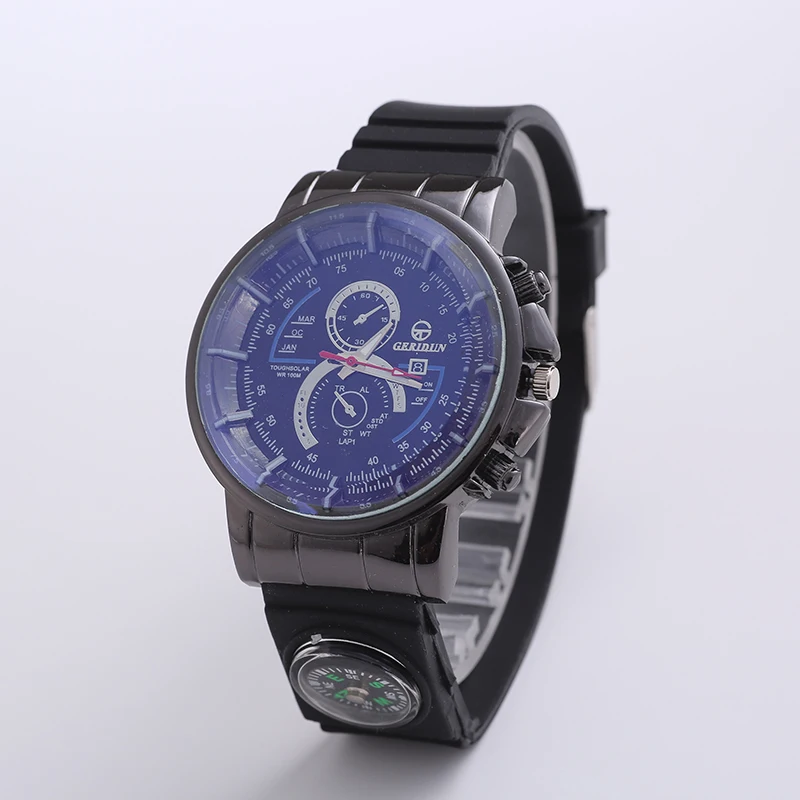 Лидирующий бренд Роскошные Кварцевые часы повседневные мужские черные