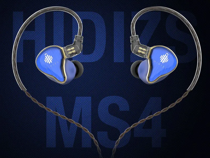 Синий HIDIZS Русалка MS4 HIFI аудио 4 драйвера Гибридный тройной 3 Ноулз BA+ 1 DD в ухо монитор наушники IEM 2 Pin 0,78 мм детахаб - Цвет: Синий