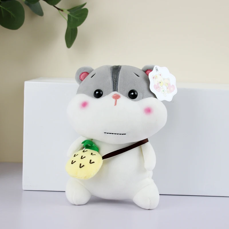 

Cartoon Fruit hamster doll plush toy soft stuffed animal with bag backpack fat mouse High quality Kawaii child Birthday gift