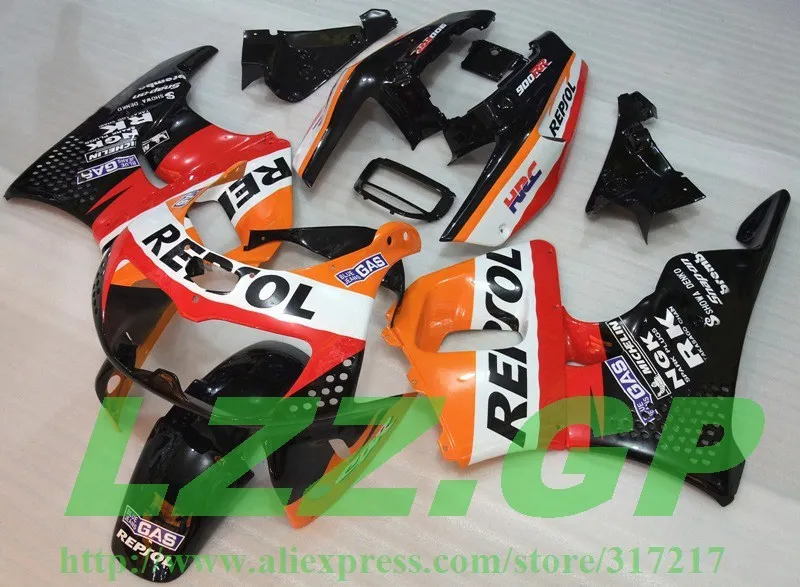 

LZZ.GP fairing for HONDA CBR900RR 893 96 97 CBR 900RR 96 97 1996 1997 CBR893 1996 1997 Fairings kit REPSOL orange red white blac