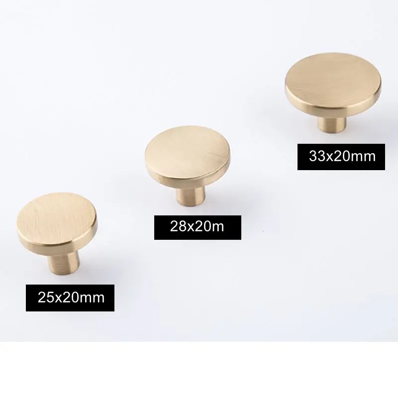 gold solid brass drawer dresser kitchen cabinet knobs round cupboard furniture pulls 10pack free global shipping