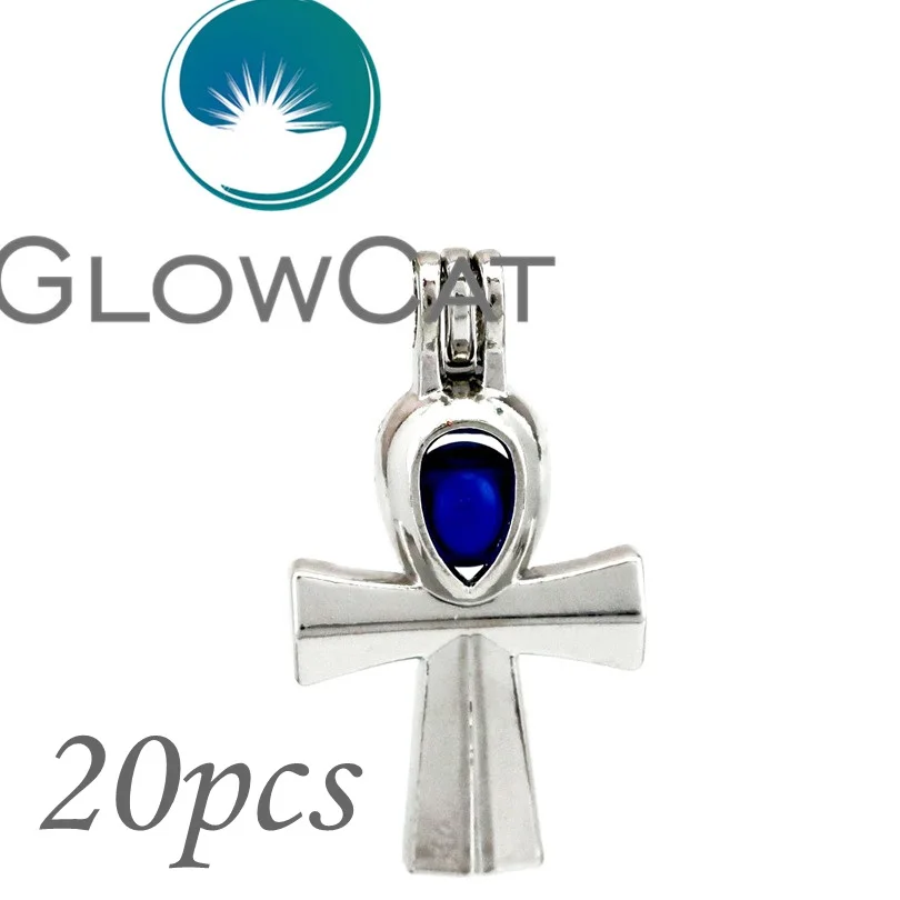 GLOWCAT 20x KK677 древний гигипетский Анкх Символ Креста бусины клетка диффузор
