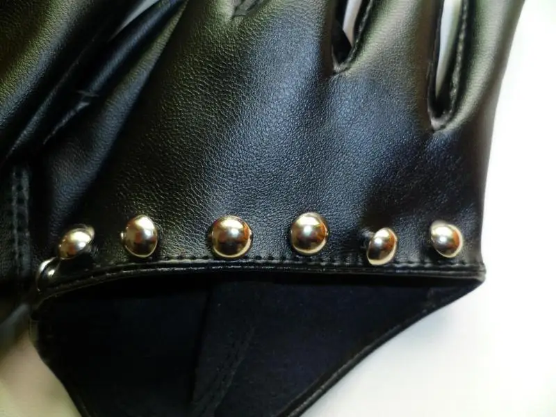 Хорошее качество! Женские кожаные перчатки из ПУ кожи с заклепками Вечерние