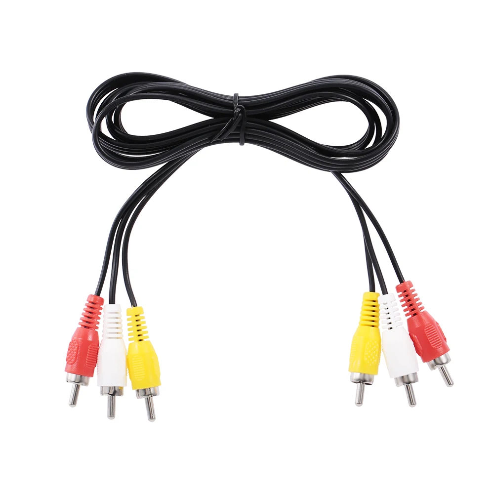 Кабель 3 RCA композитный AV в Аудио Видео Мужчина к мужчине 1 м позолоченный кабель