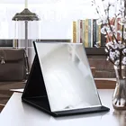 Зеркало для путешествий, складное, портативное, из нержавеющей стали, прямоугольное, для макияжа, компактное, настольное, розовое, черное