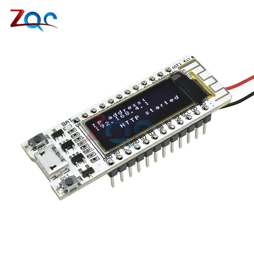 Плата PCB NodeMcu для Arduino IOT беспроводной модуль ESP8266 с OLED экраном 0 91 дюйма Wi Fi чип CP2014 32