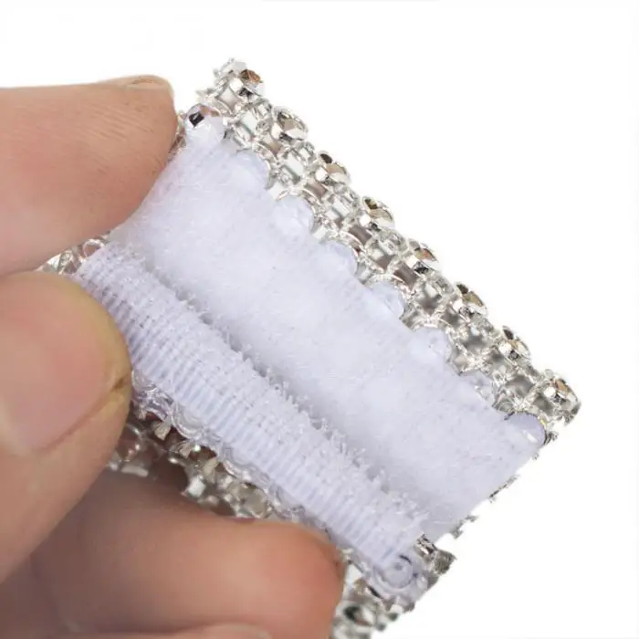 10 шт. сетчатой отделкой диаманта Bling Обёрточная Бумага торт кольца для салфеток рулон ленты с кристаллами вечерние свадебные Украшение стола вечерние PAK55