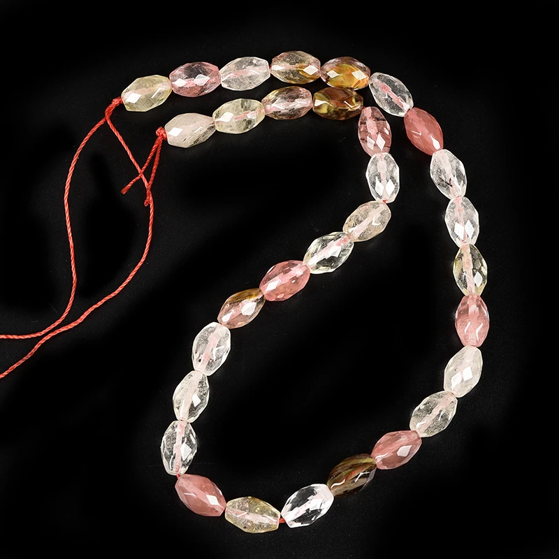 

Watermelon Tourmaline Crystal a Cool oval light colored mix-and -match Chain . cutting faceted loose beads
