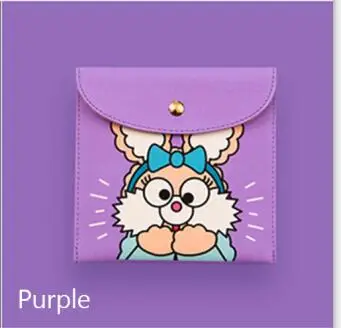 Purple ПУ гигиенические салфетки, держатель, сумки, прокладки для кормления, сумки для хранения, органайзер для менструальных салфеток, подушечки для беременных, сумочка, органайзер для монет - Цвет: Purple