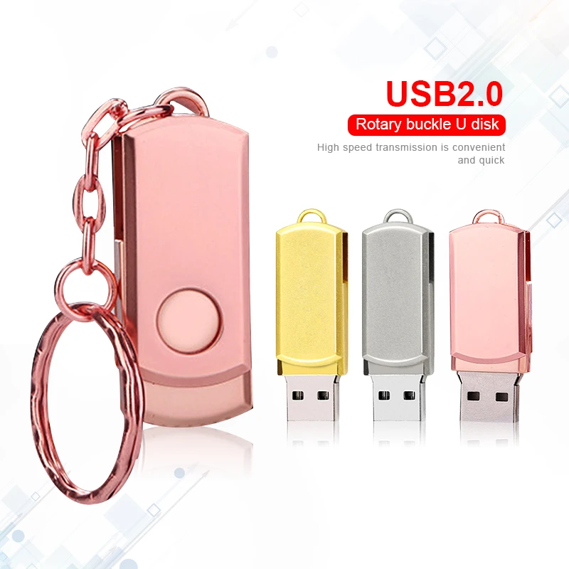 Флэш-накопитель розовый металлический флэш-накопитель USB брелок для ключей