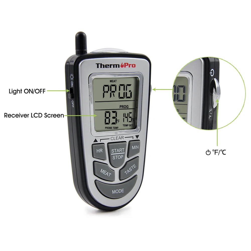 ThermoPro TP 09 300ft цифровой Пособия по кулинарии Беспроводной термометр барбекю для