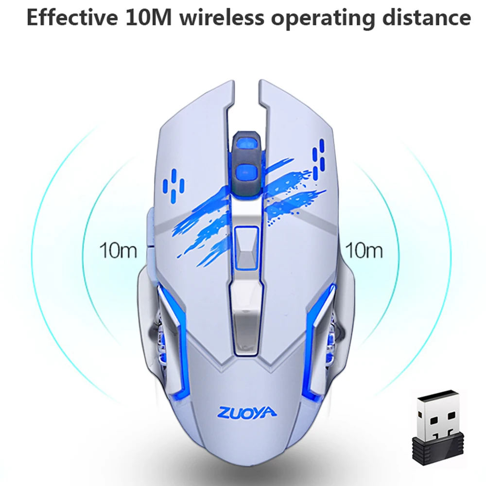 Мышь Компьютерная ZUOYA игровая беспроводная 2000DPI 2 4 ГГц|Мыши| |
