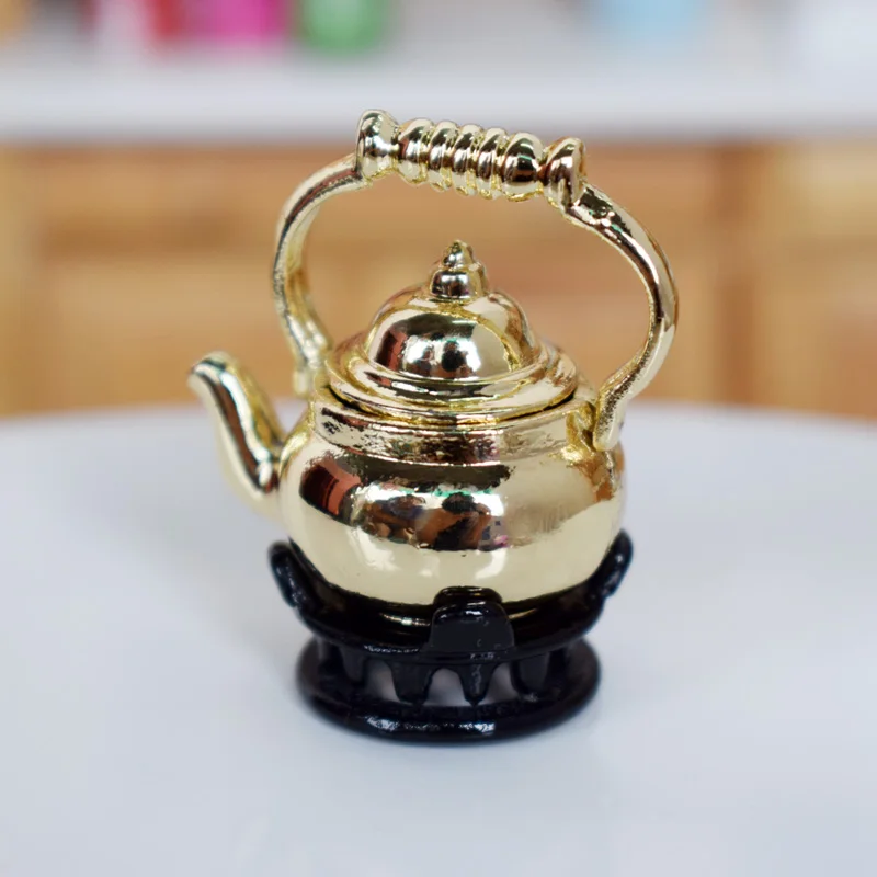 Винтажный миниатюрный чайник для кипящей воды 1/12 игровой кукольный домик