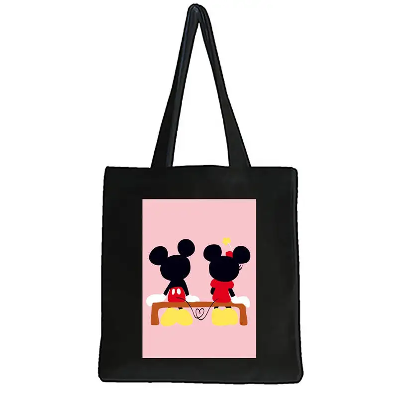 Disney Микки Маус мультфильм плюшевая женская сумка на плечо женская модная парусиновая Сумочка девушка подарок сумка шоппинг - Цвет: 8