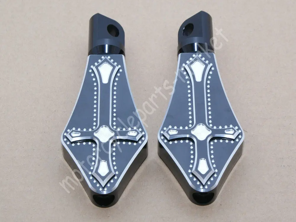 Черная мотоциклетная CNC Cross подножки для ног Harley Dyna 04-14 Electra Glide 06-14 Bones 10-11 Blackline 11-13