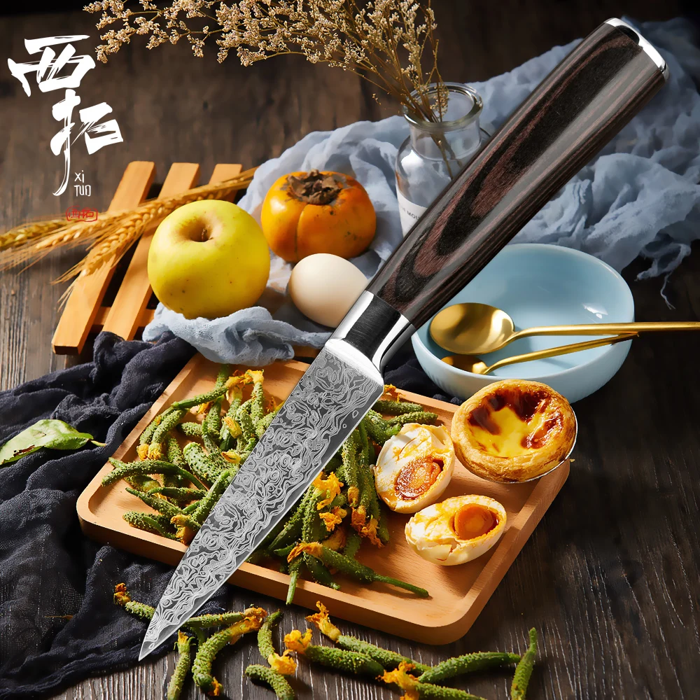 

XITUO 3.5"inch Kitchen fruit knife stainless steel Sharp chef cut grapefruit portable peeling paring outdoor Utility knife