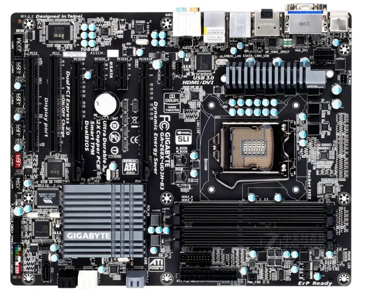 Для Gigabyte GA-Z68X-UD3H-B3 оригинальная б/у рабочего стола материнской платы Z68X-UD3H-B3 Z68
