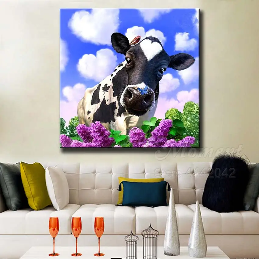 Ever Moment Cow Flower Diamond Painting Handmade Full Square Drill 5D DIY Cross Stitch Embroidery Picture Mosaic S2F1299 | Дом и сад