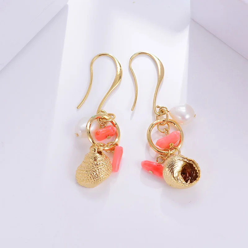 Hongye New Design Drop Earrings for Women Gold Color Chic Conch Ear Hook Girls Brinco Big Long Dangler Wholesale | Украшения и