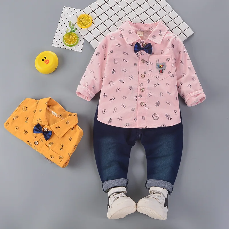 302484 Pink JIOROMY/ г. осенний спортивный костюм для мальчиков с надписью детское осеннее платье комплект из двух предметов, штаны с длинными рукавами a1 - Цвет: 302484 Pink