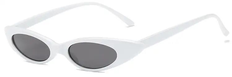 white gray Мода, женские узкие солнцезащитные очки кошачий глаз, женские роскошные Брендовые очки, сексуальные летние маленькие оранжевые белые очки Oculos Feminino - Цвет линз: white gray