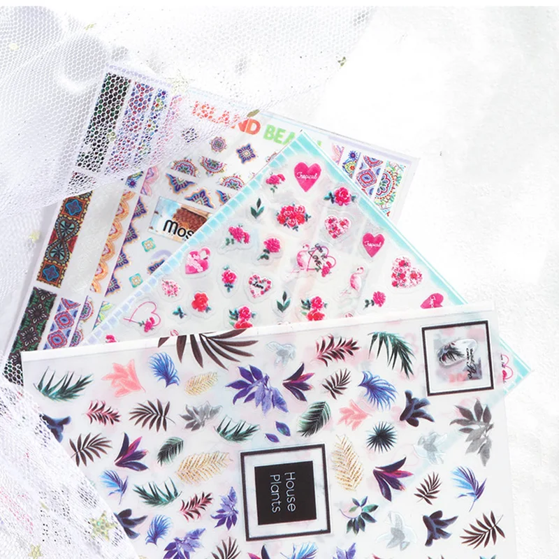 Новая мода 1 лист 3D водяные наклейки для ногтей художественные DIY Boiamia листья