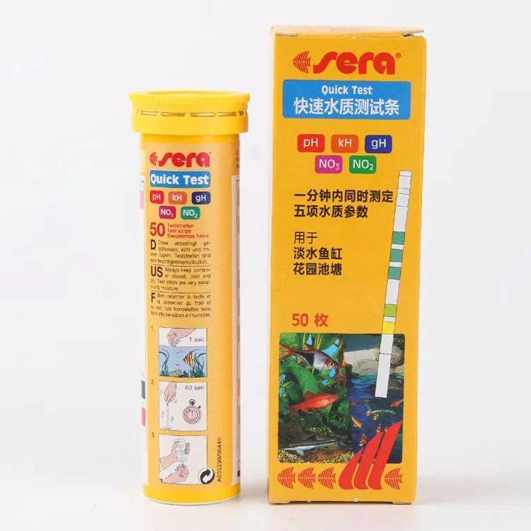 Sera 5 in 1 test Sera 5 в 1 легкий тест ing полоски PH GH KH NO2 NO3 Тест-Комплект для аквариума контроль воды - Цвет: Sera 5 in 1 test