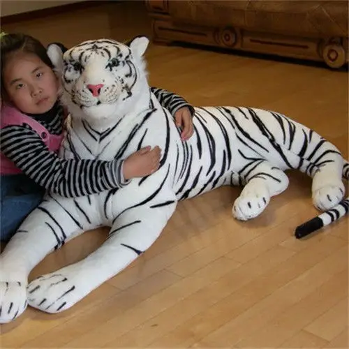 

Огромная милая игрушка тигр-симулятор, большая белая игрушка кукла-Тигр, огромный плюшевый лежащий белый Кукла-Тигр, подарок около 170 см 0847