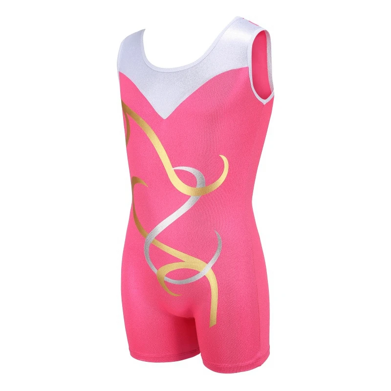 Одежда для гимнастики без рукавов с принтом Высококачественный костюм девочек