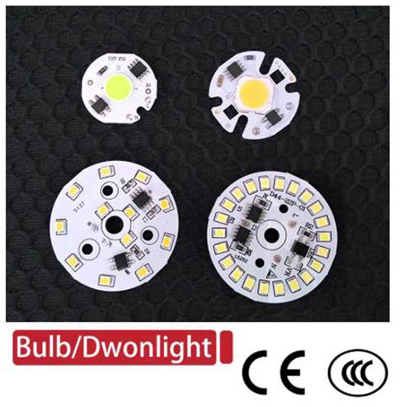 DIY светодиодный светильник SMD 12 Вт, 9 Вт, 7 Вт, 5 Вт, 3 Вт, COB чип, AC220V-240V вход, умный IC драйвер, светильник с бусинами