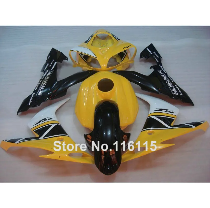 MOTOMARTS ABS motorcycle fairings set for YAMAHA YZF R1 2004 2005 2006 white yellow black fairing kit 04 05 06 CY15 Full inje | Автомобили