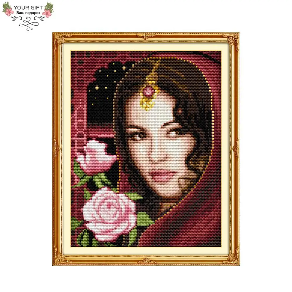 

Joy Sunday Beautiful Woman Home Decoration R485(3) 14CT 11CT Counted Stamped The Indian Beauty Embroidery DIY Cross Stitch kits