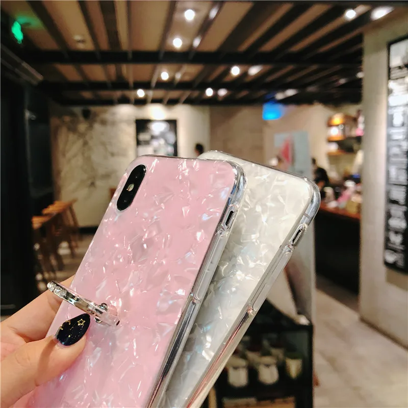 Мягкий блестящий чехол из ТПУ для iPhone 7 8 чехлы с рисунком в виде ракушки мечты X XS