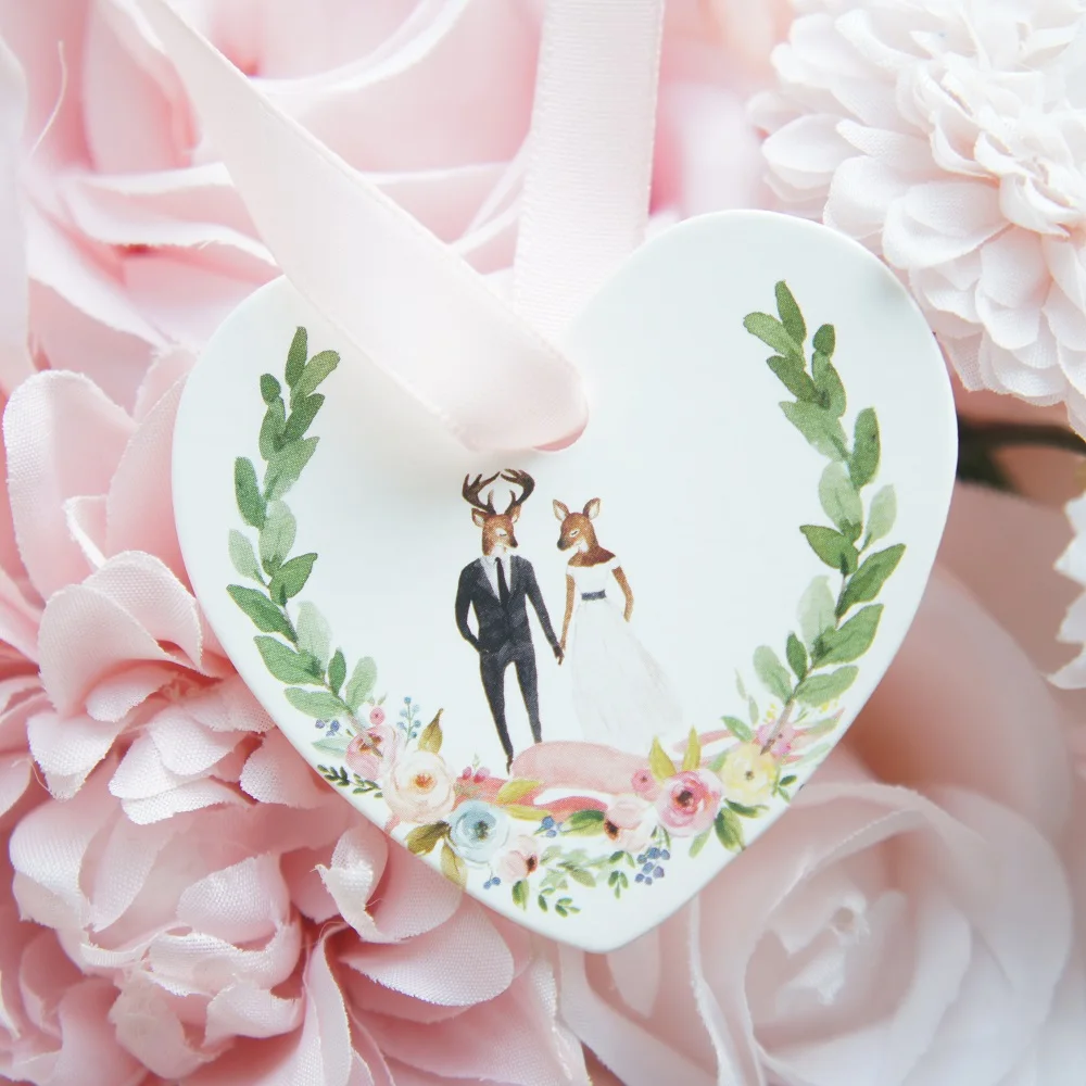 MR & MRS deer merry 50 шт. бумажные этикетки в форме сердца декор для упаковки бирка