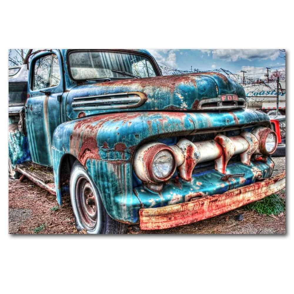 Wall Art Плакаты пикап Ретро автомобиля старых автомобилей фоновый рисунок