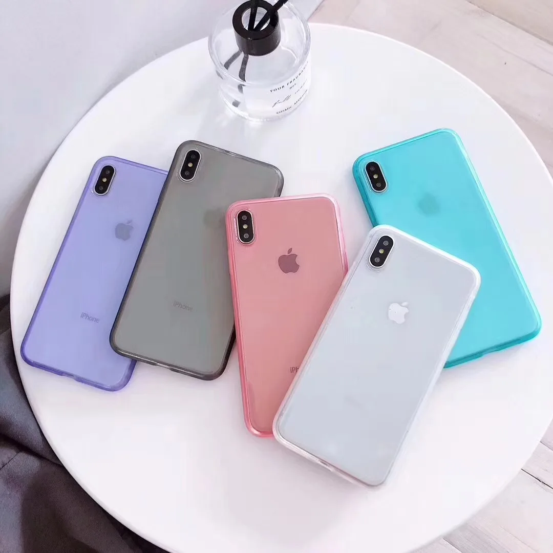 Модный Цветной прозрачный противоударный чехол для телефона iPhone X XS XR Max 8 7 6 6S Plus